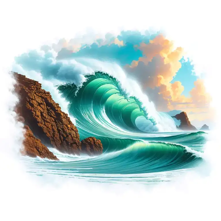 Waves Crashing On Cliffs