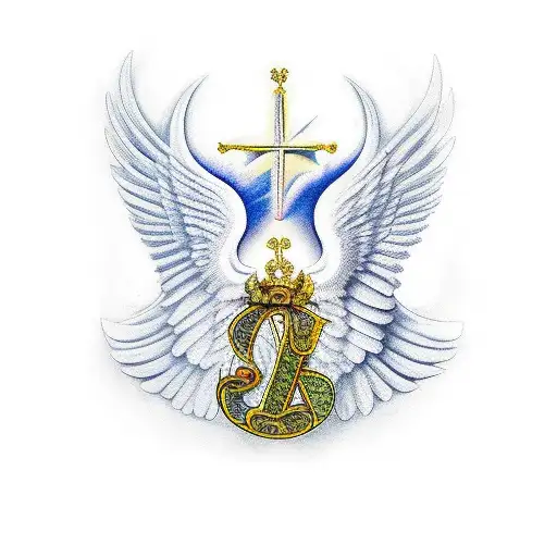 Alas De Angel Y Aureola Con Letras G&s