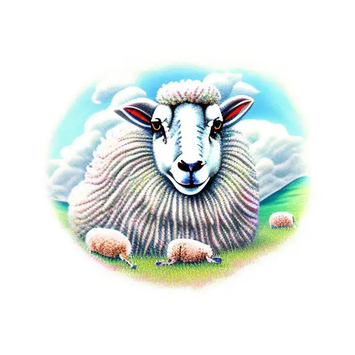 Funny Looking Sheep On A Field