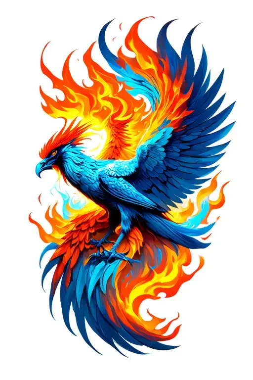 Phoenix Rising From Flames