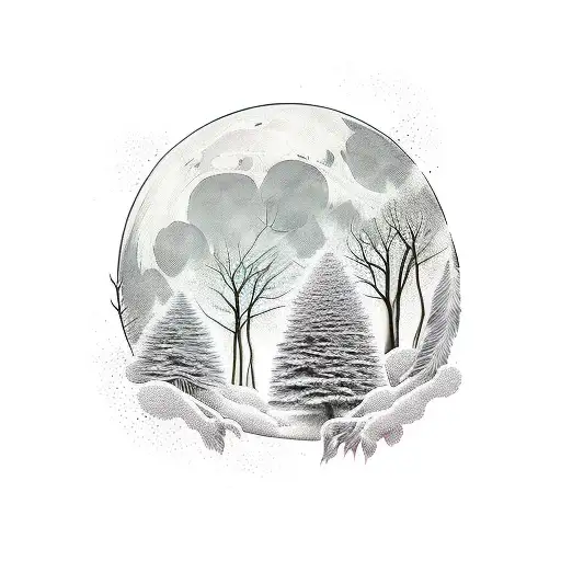 Books With Moon And Forest