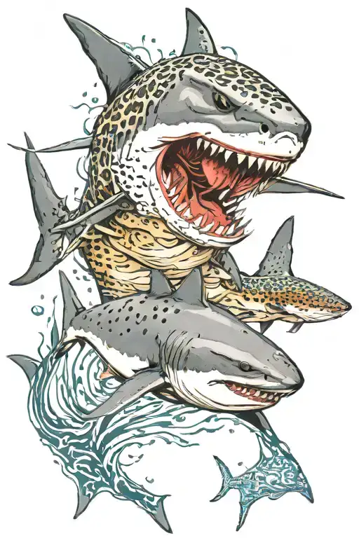 A Great White Shark With Jaguar Print On It's Skin