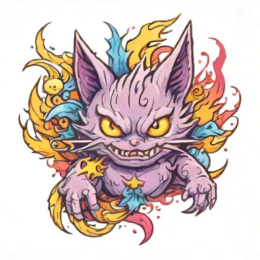 Gengar Hello Kitty Phoenix Rising