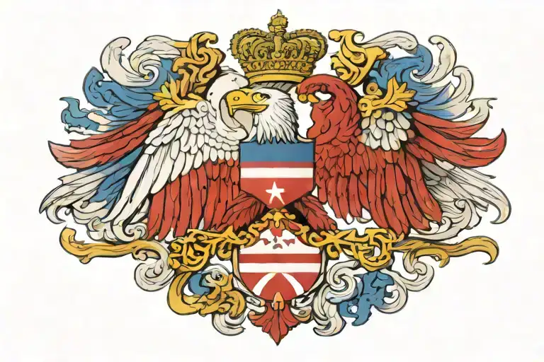Serbian Flag With The Eagle