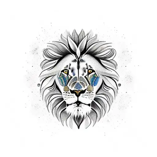 Half Lion With Flowers