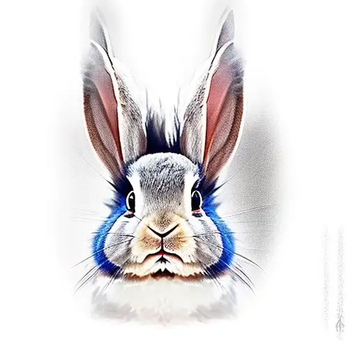 A Cute Rabbit With Bat Wigs