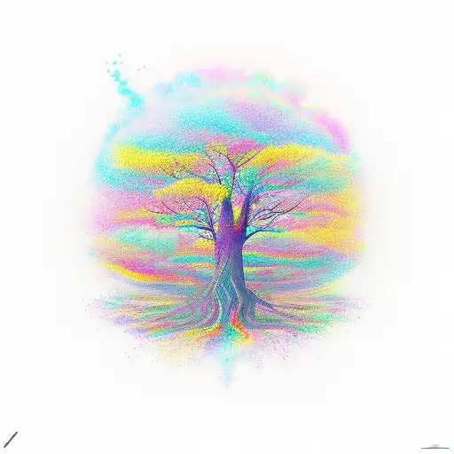 Assymetrical Colorful Tree Line