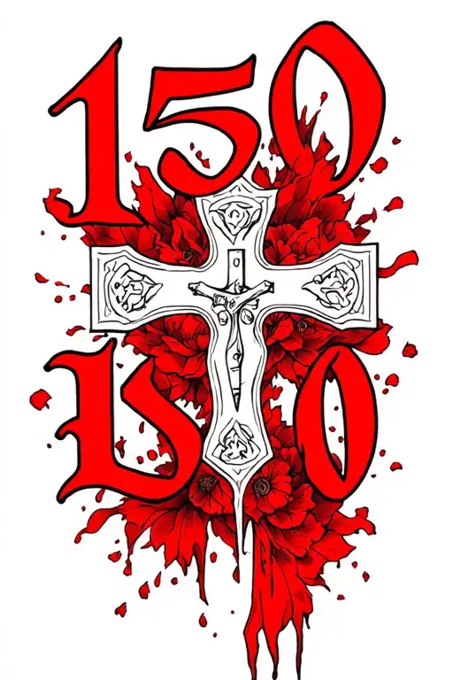 A With The Word 1500 In Red With A Cross