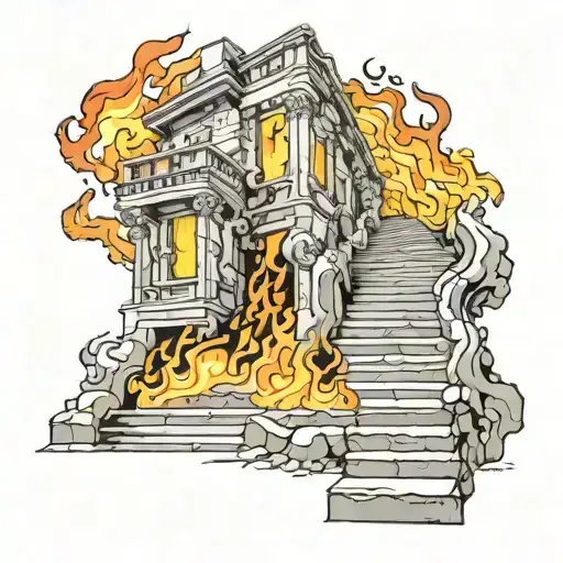 Climbing Stairs In Fire