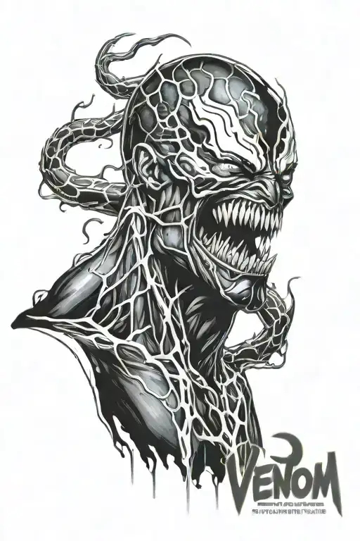Black Semi Realism Venom Marvel Eddie Brock Version