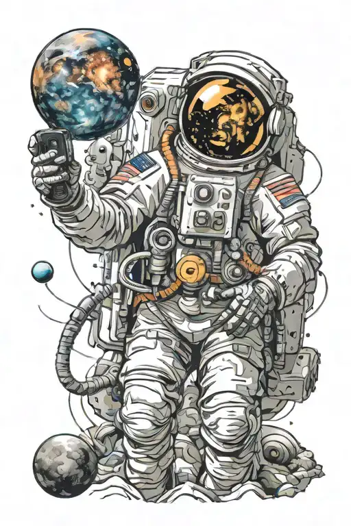 Astronout And Space Surrounded