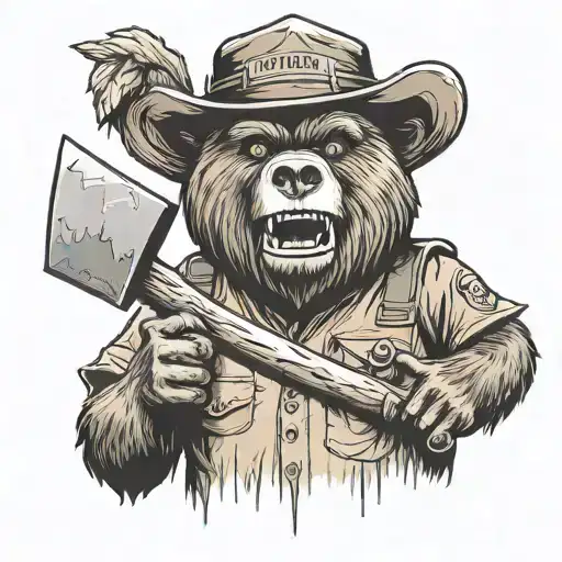 Smokey The Bear With An Axe