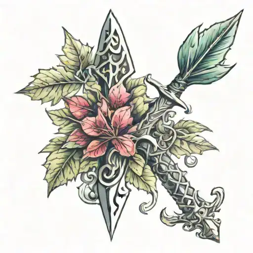 Sword And Leafs Growing