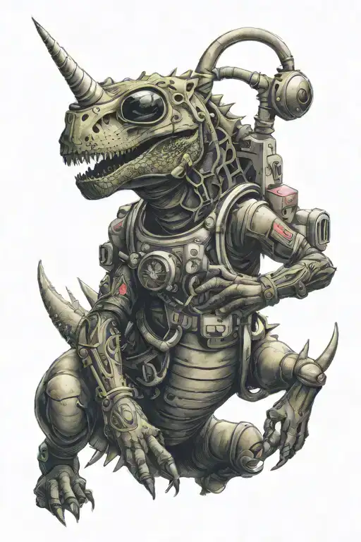 Trex Wirh Unicorn Horn Wearing A Tutu And Space Helmet