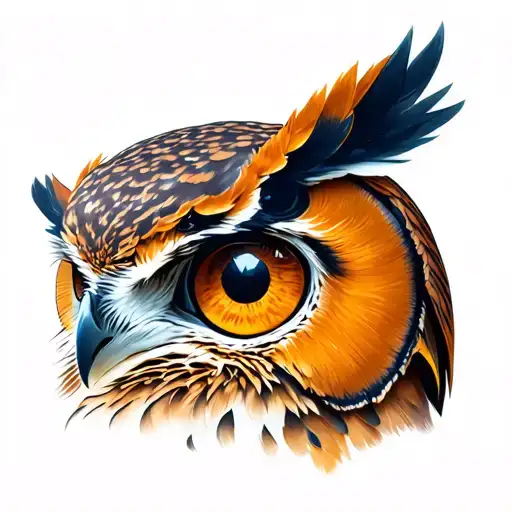 Owl And Human Eye Inside