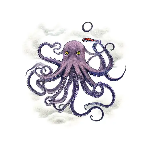 Octopus Fighting A Pirate Ship