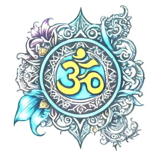 Om Symbol And Peace Symbol Merging