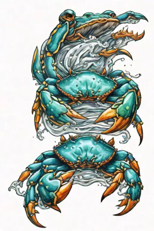 Crab Coming Out Of Water