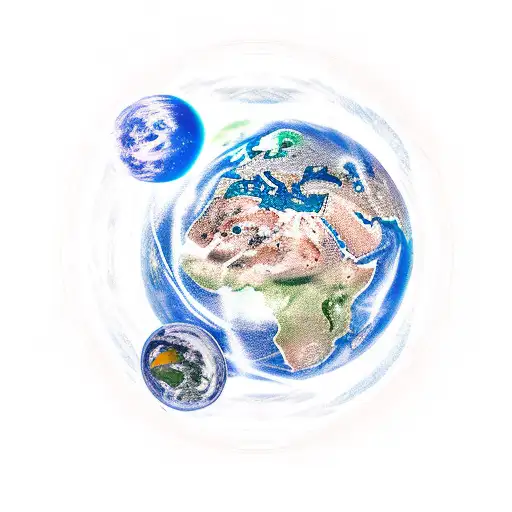 A Giant Humanoid Eating A Planet In Space