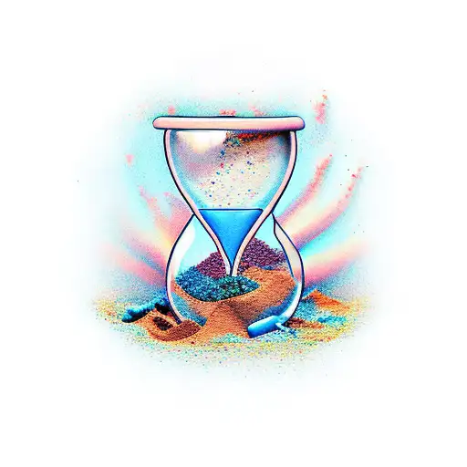 Hourglass With A Hand In It Grabbing Sand