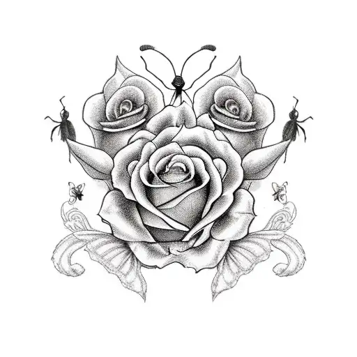 Halloween Pumpkin With Green Butterfly And The Rose From Beauty And The Beast