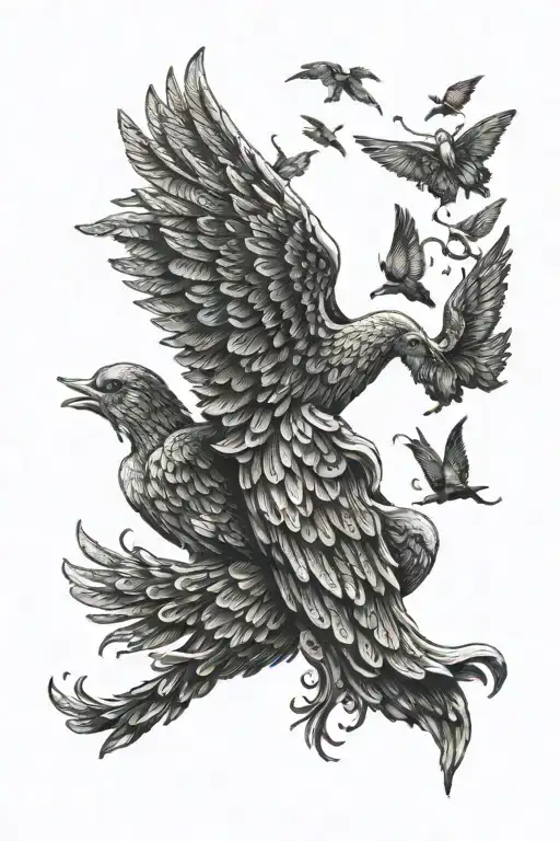 Angel Wings Holding Hands With His