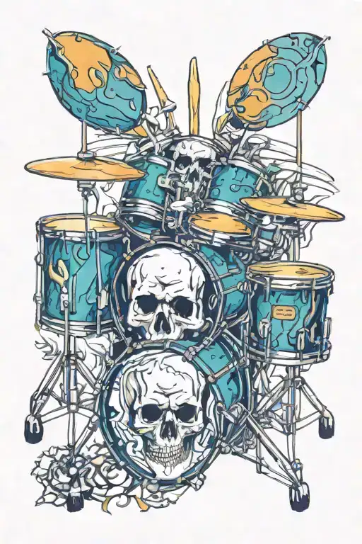 Drum Set Skull