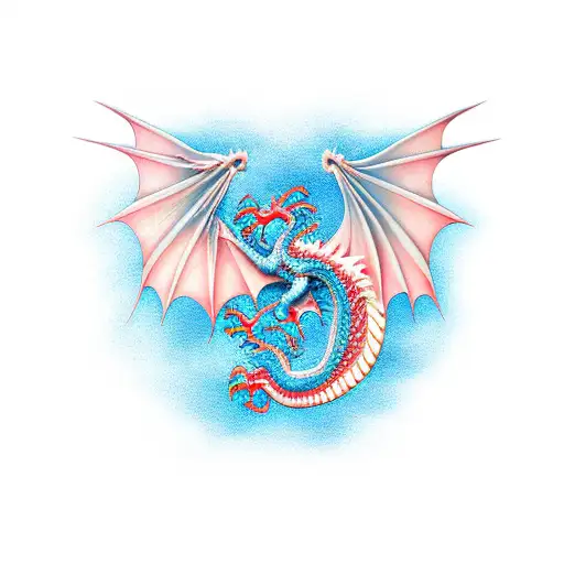 Dragon Wrapped Around Jump Wings