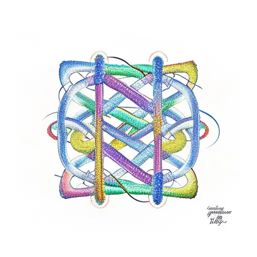 A Dna Double Helix Entwined With Musical Lines
