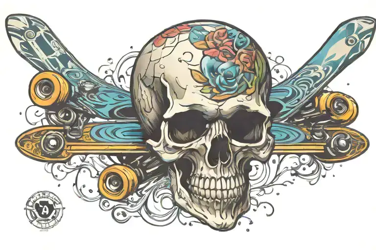 Skateboard Skull