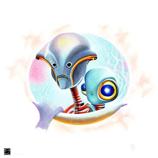 Alien Holding Astronaut