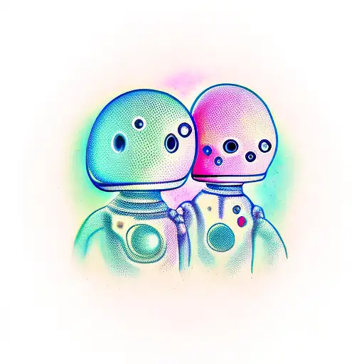 Alien Holding Astronaut