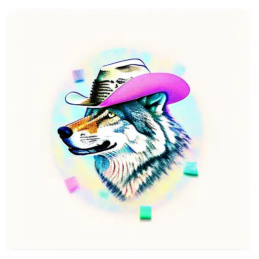 Wolf With Cowboy Hat