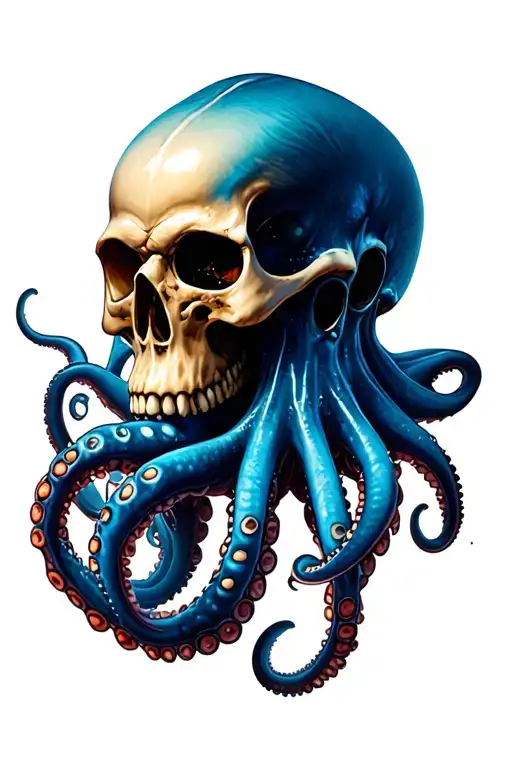 Kraken Squid With A Skull