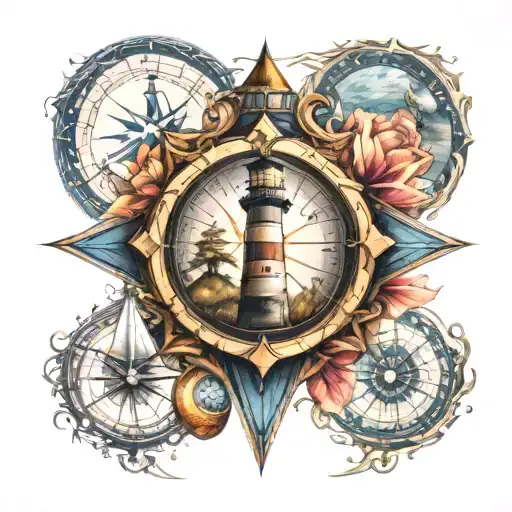 Lighthouse Nautical Compass
