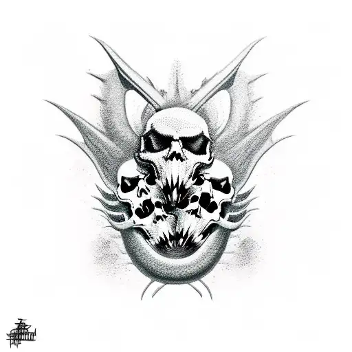 3 Skulls And Dragon
