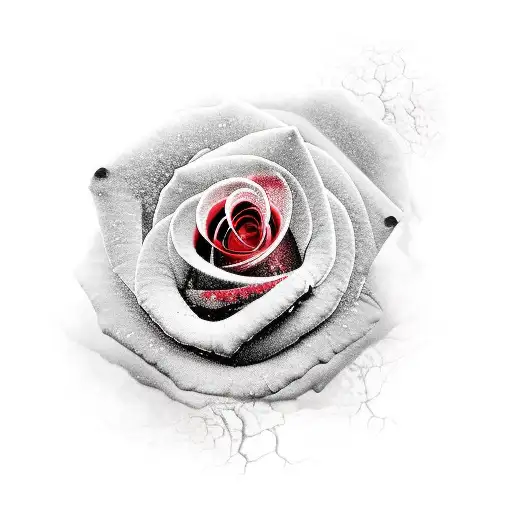 Girl Apocalyptic Red Rose Black And White