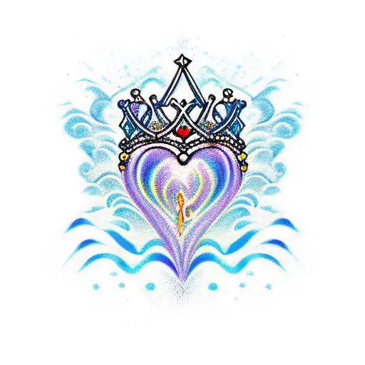 Ocean Wave Crown Heart