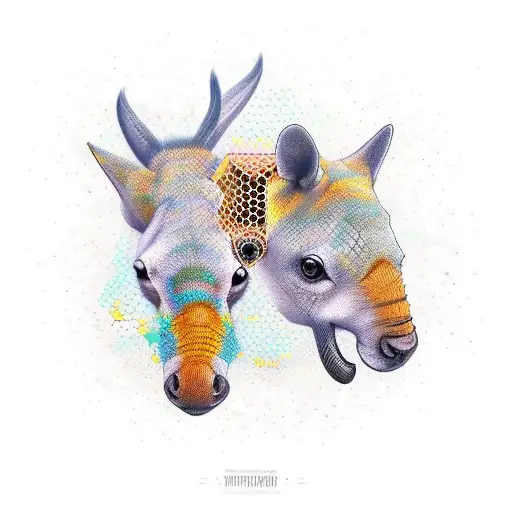 Honeycomb With Diffrent Animal Inside Each One