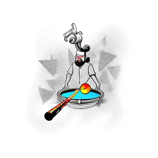 Wizard Playing Pool With Harley Motorcycles In Background