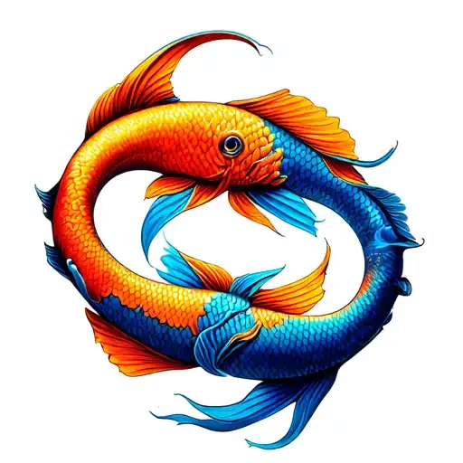 Cancer And Pisces Symbol Intertwined