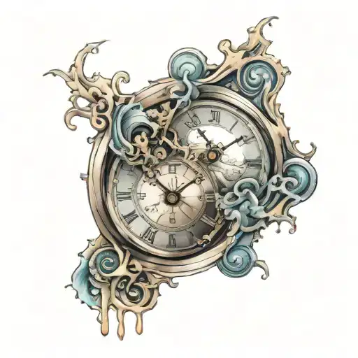 Twenty To One Clock Face Melting