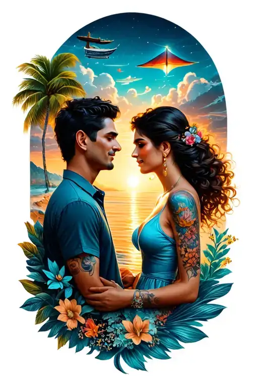 Couples Travel And Love Tatoo