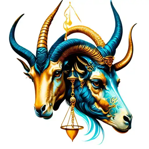Combination Of Libra And Capricorn Tattoo Design Inspired