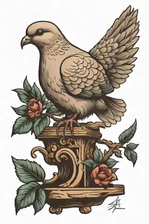 Old School Dove Perched