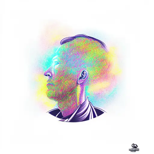 Side Profile Of Head Exploding Into A Galaxy