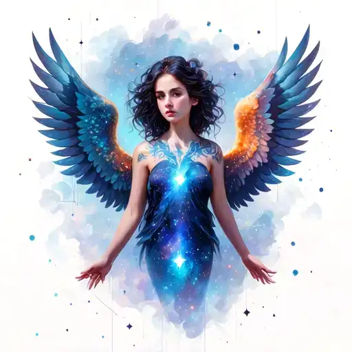 Galaxy Constellations In Open Wings