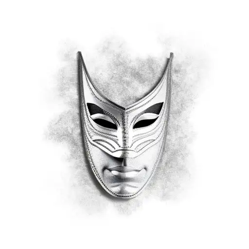 Black Male Masquerade Mask On 45 Degrees Angle Breaking