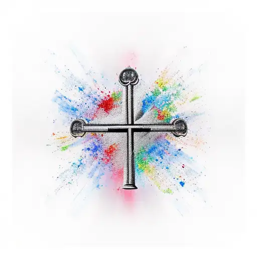 2 Guns That Make A Cross With A Crown On Top