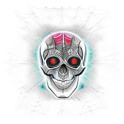 Skull That Transformation Into A Spiderweb